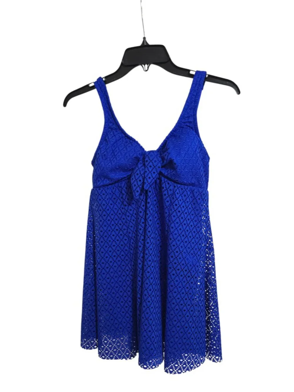 Swim Solutions Women's Blue Tummy Control One-Piece Swimsuit Size 8 - Picture 2 of 6